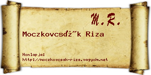 Moczkovcsák Riza névjegykártya